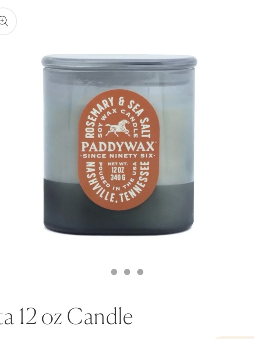 Paddywax Rosemary & Sea Salt Soy Candle - Gray Glass